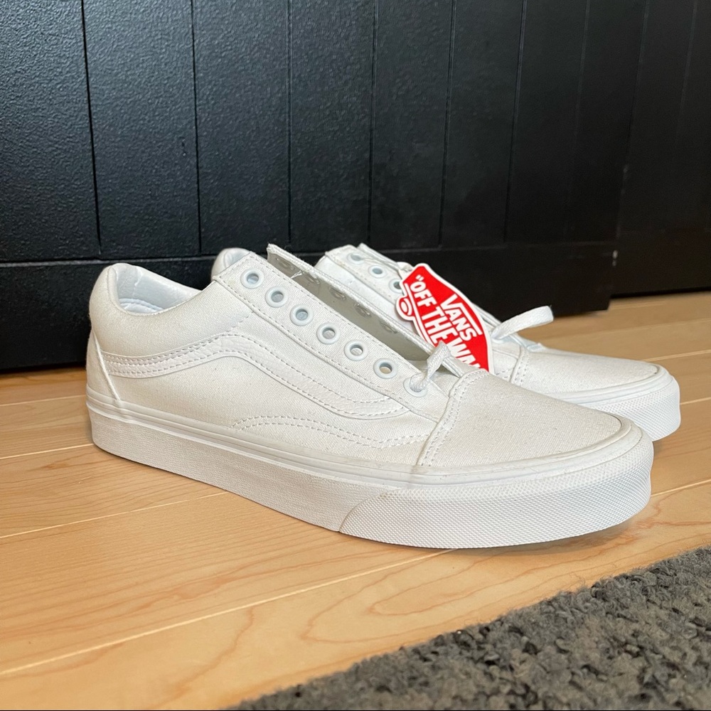 never been worn white vans